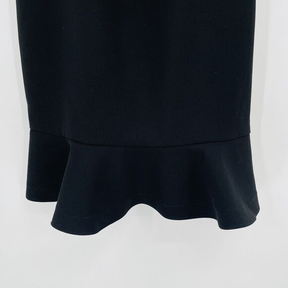 Likely Womens Dress Sz 2 Black Banks Sleeveless Flounced Ruffle Hem Crepe Sheath - Picture 4 of 11
